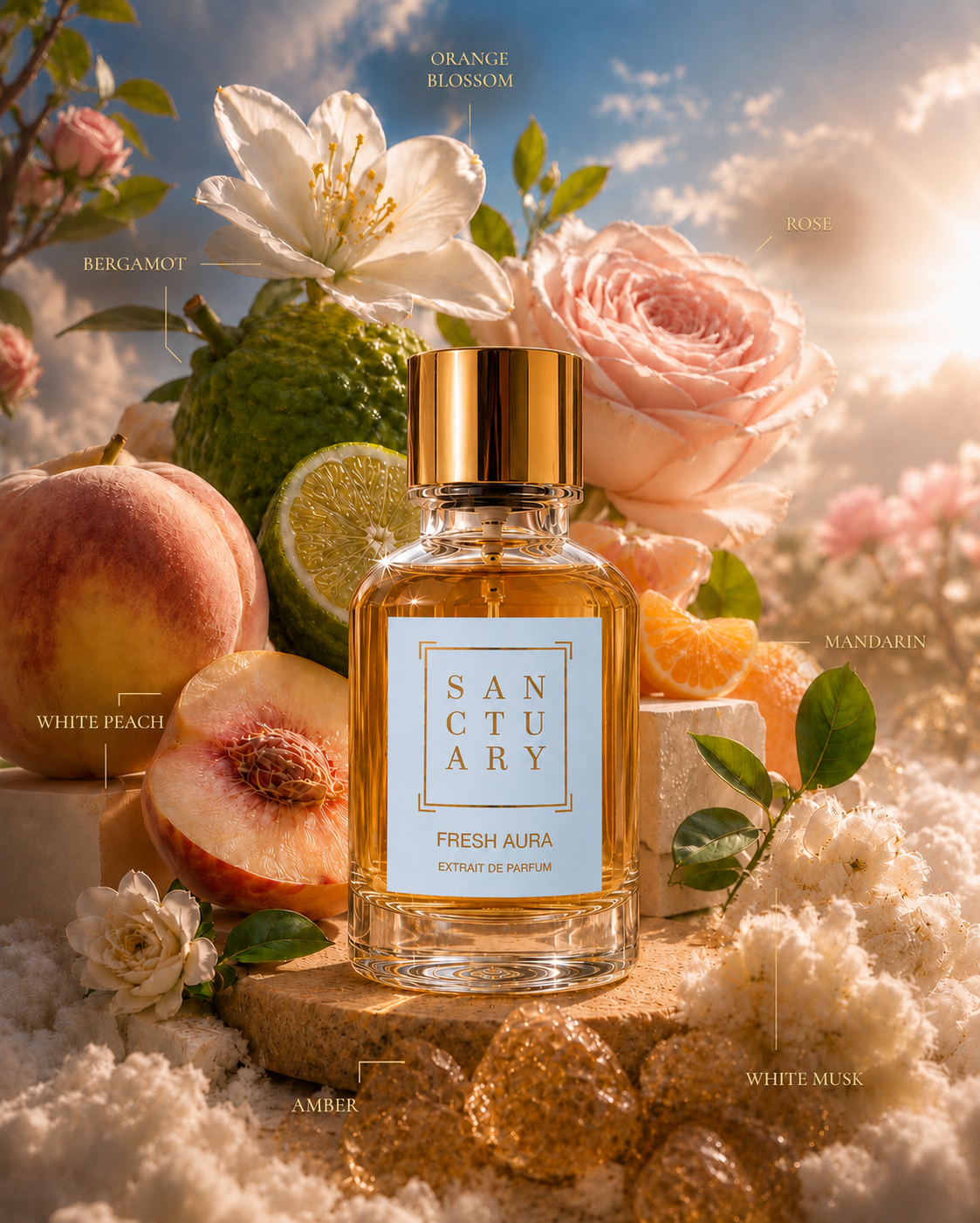Fresh Aura - Notes of Bergamot, White Peach and Orange Blossom