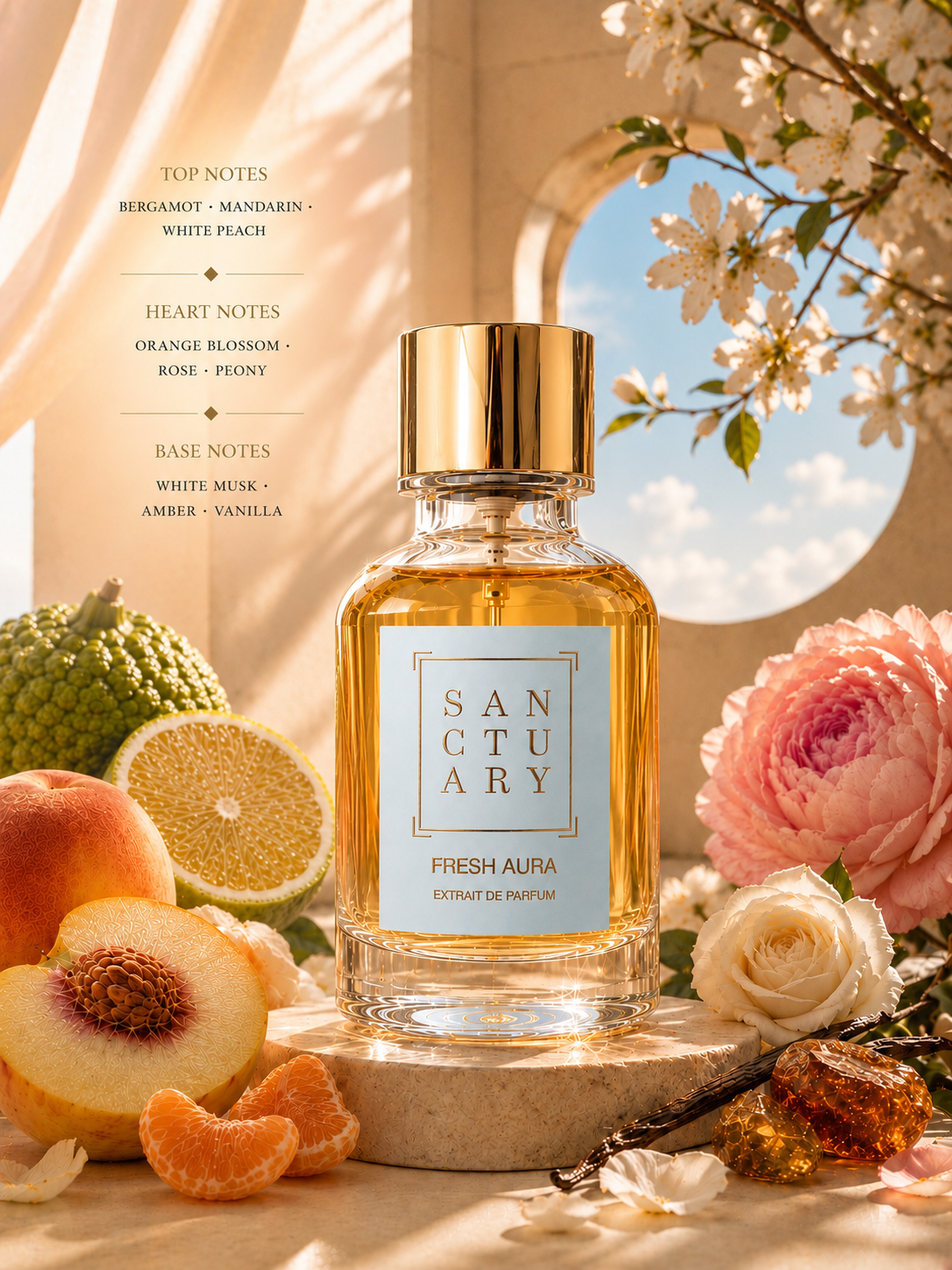 Fresh Aura - Notes of Bergamot, White Peach and Orange Blossom